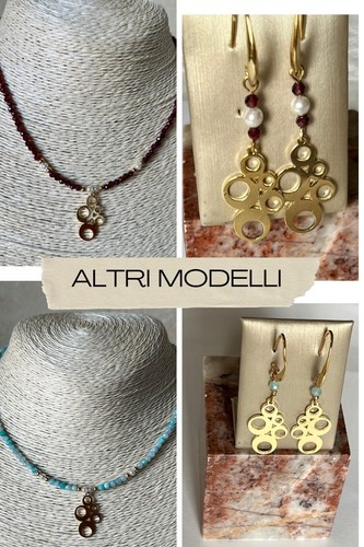 Collana orecchini pietre - e,