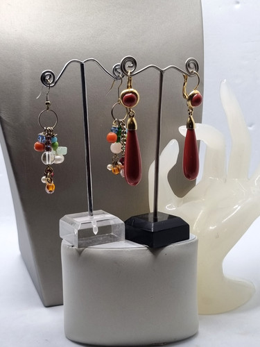 Orecchini rosso corallo - ,