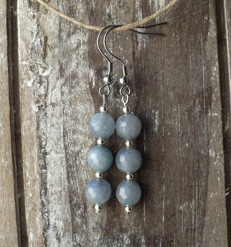 Orecchini agata grigio - agata,