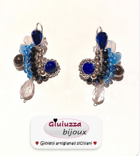 Orecchini blu argento in - blu,